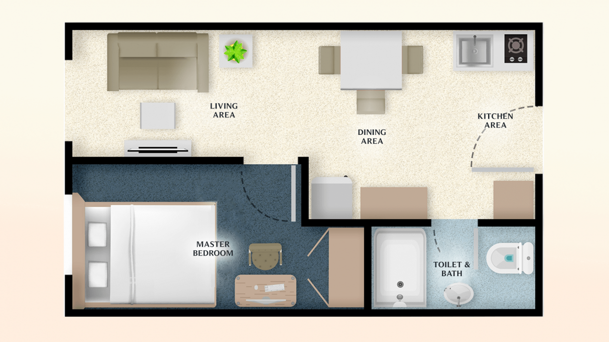 1 br condominium unit floor plan at general trias cavite